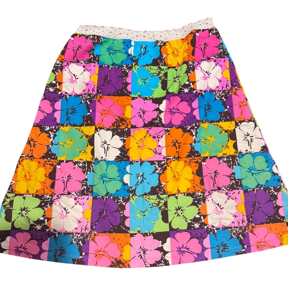Handmade Wmns Y2K FairyCore Mini Skirt Lace Trim Multi Color Heidi Hat, Aspen CO